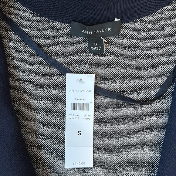 Ann Taylor Geometric Open Cardigan - Picture 3 of 5